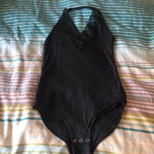 Lace halter bodysuit